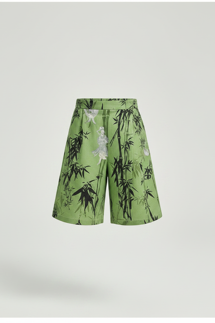Pantalon Jupe Vert Bambou Imprimé Enfant Décontracté - Coton - vue 3