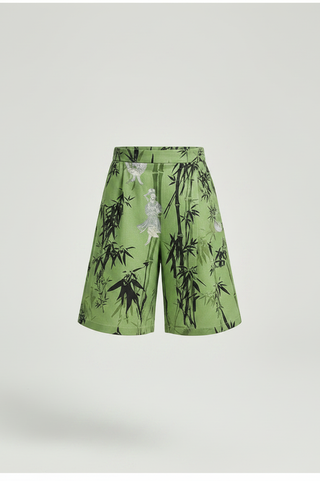 Pantalon Jupe Vert Bambou Imprimé Enfant Décontracté - Coton - vue 3