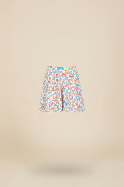 Pantalon Jupe Blanc Imprimé Coloré Évasé Enfant - Maille - vue 3