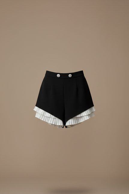 Pantalon Jupe Noir Plissé Élégant Femme - Polyester - vue 3