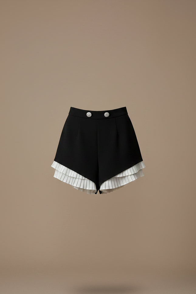 Pantalon Jupe Noir Plissé Élégant Femme - Polyester - vue 3