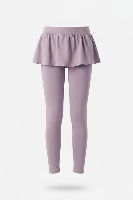 Pantalon Jupe Enfant Violet Coton Confortable Volants - vue 3