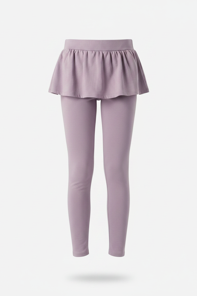 Pantalon Jupe Enfant Violet Coton Confortable Volants - vue 3