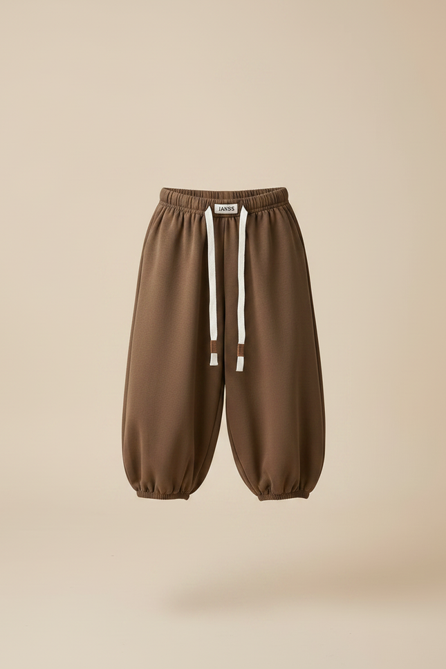 Pantalon Jupe Marron Ample Coton Confortable Enfant - Molleton - vue 3