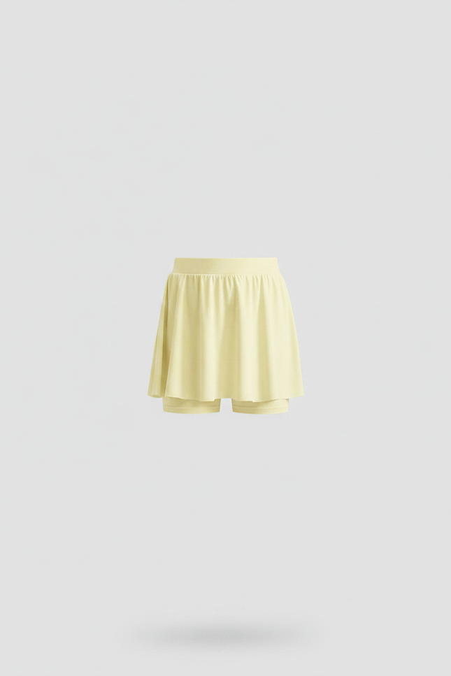 Pantalon Jupe Jaune Clair Sport Fille Intégré - Maille - vue 3