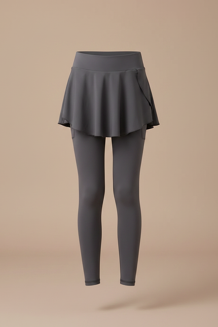 Pantalon Jupe Gris Sportif Fille Intégré Confortable - Polyester - vue 3