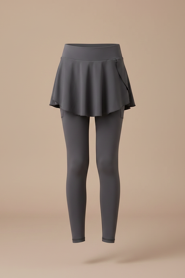 Pantalon Jupe Gris Sportif Fille Intégré Confortable - Polyester - vue 3