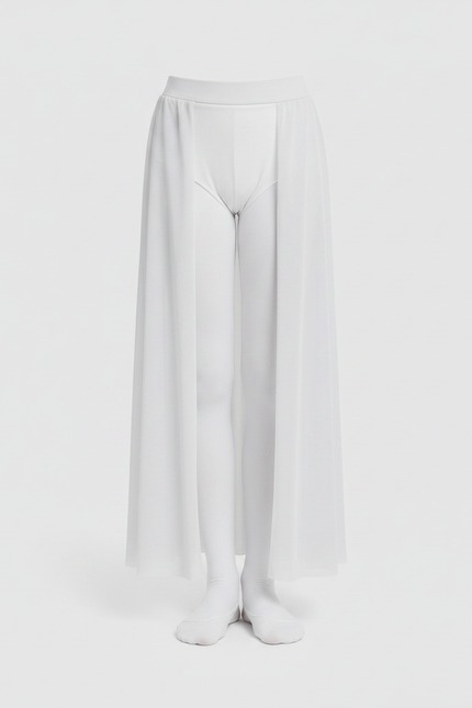 Pantalon Jupe Blanc Fluide Danse Ballet Fille - Polyester - vue 2