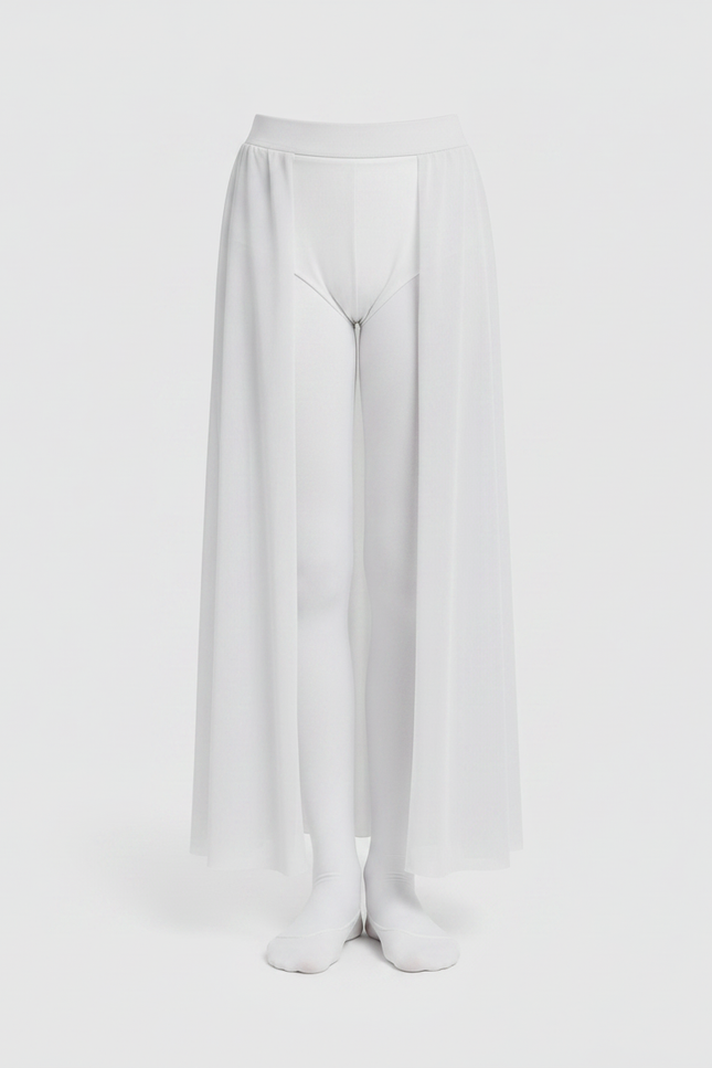 Pantalon Jupe Blanc Fluide Danse Ballet Fille - Polyester - vue 2