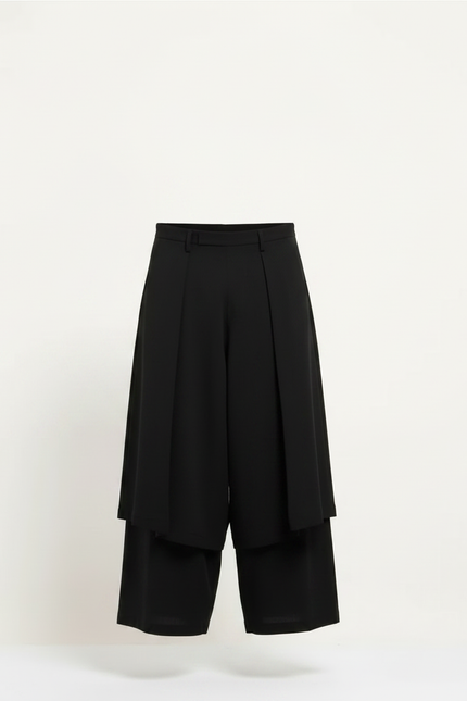 Pantalon Jupe Noir Ample Plissé Harem Homme - Polyester - vue 3