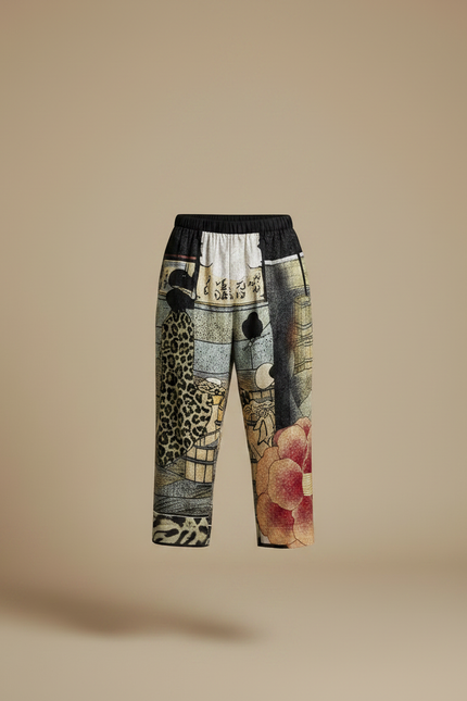 Pantalon Jupe Japonais - Imprimé Satin - vue 3