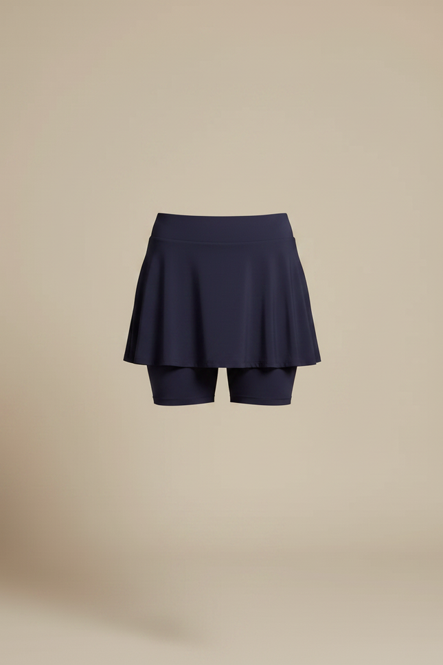 Pantalon Jupe Bleu Marine Fluide Sportif Élégant - Polyester - vue 3
