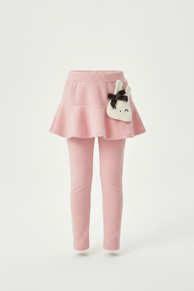 Pantalon Jupe Rose Volants Intégrés Lapin Fille - Molleton - vue 3