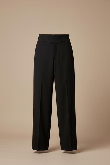 Pantalon Jupe Noir Asymétrique Rayures Fluide Moderne - Viscose - vue 3