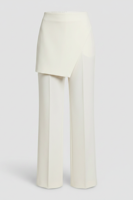 Pantalon Jupe Blanc Crème Asymétrique Chic Élégant - Polyester - vue 3
