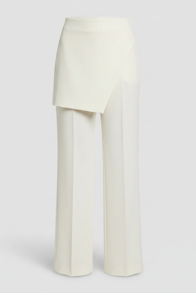 Pantalon Jupe Blanc Crème Asymétrique Chic Élégant - Polyester - vue 3
