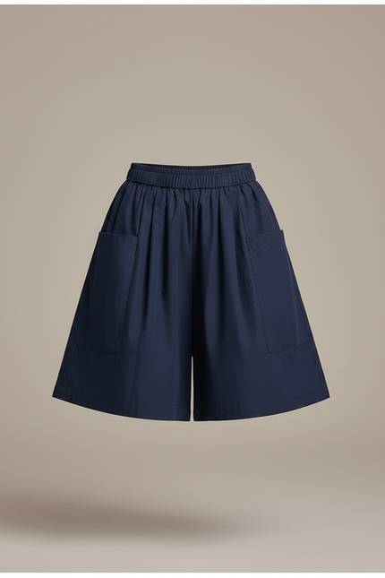 Pantalon Jupe Bleu Marine Ample Décontracté Enfant - Gabardine - vue 3