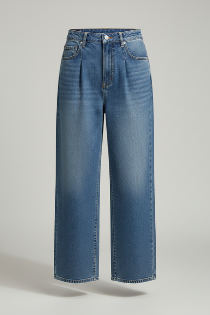 Pantalon Jupe Jean Bleu Longue Boutons Décontractée - vue 3