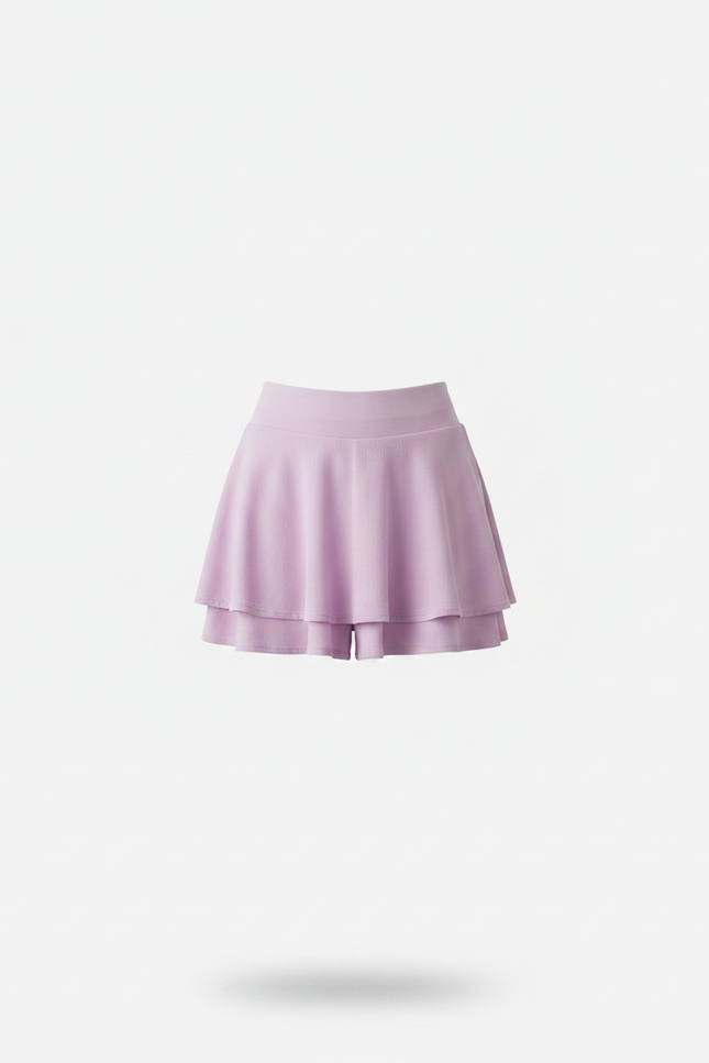 Pantalon Jupe Lilas Évasée Plissée Courte Féminine - Violet Polyester - vue 3