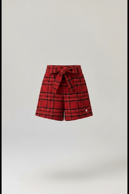 Pantalon Jupe Écossais Rouge Fille Hiver Élégant - Laine - vue 3