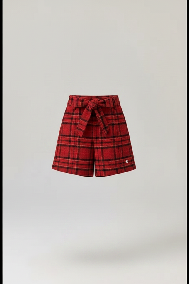 Pantalon Jupe Écossais Rouge Fille Hiver Élégant - Laine - vue 3