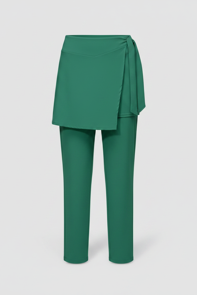 Pantalon Jupe Vert Émeraude Fluide Sportif Élégant - Polyester - vue 3