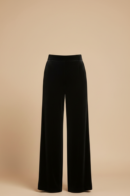 Pantalon Jupe Noir Velours Superposé Élégant Femme - vue 3