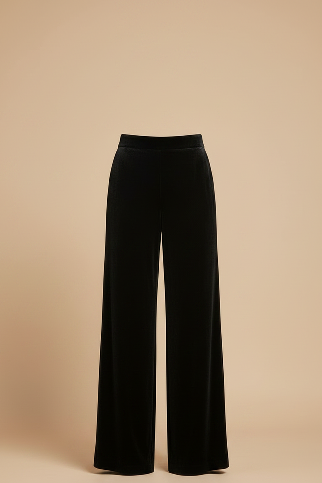 Pantalon Jupe Noir Velours Superposé Élégant Femme - vue 3
