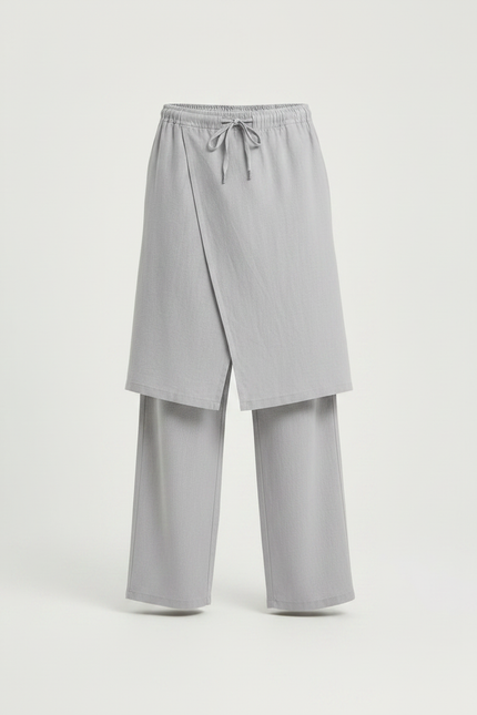 Pantalon Jupe Intégrée - Gris Lin - vue 3