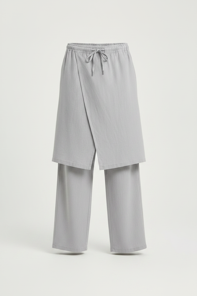 Pantalon Jupe Intégrée - Gris Lin - vue 3
