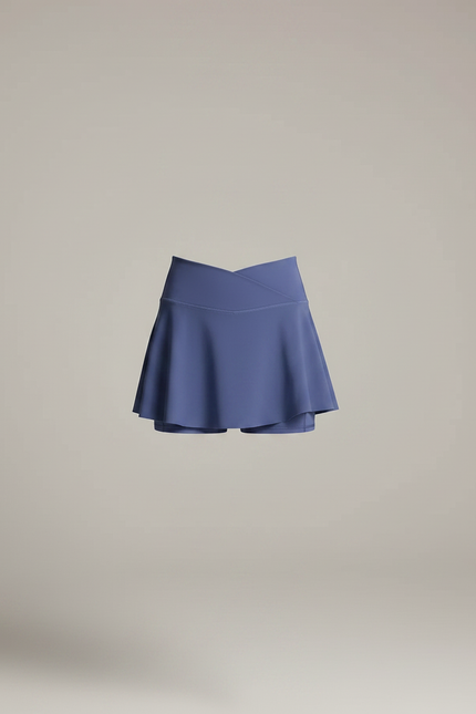 Pantalon Jupe Bleu Crossover Évasé Sportif Femme - Polyester - vue 3