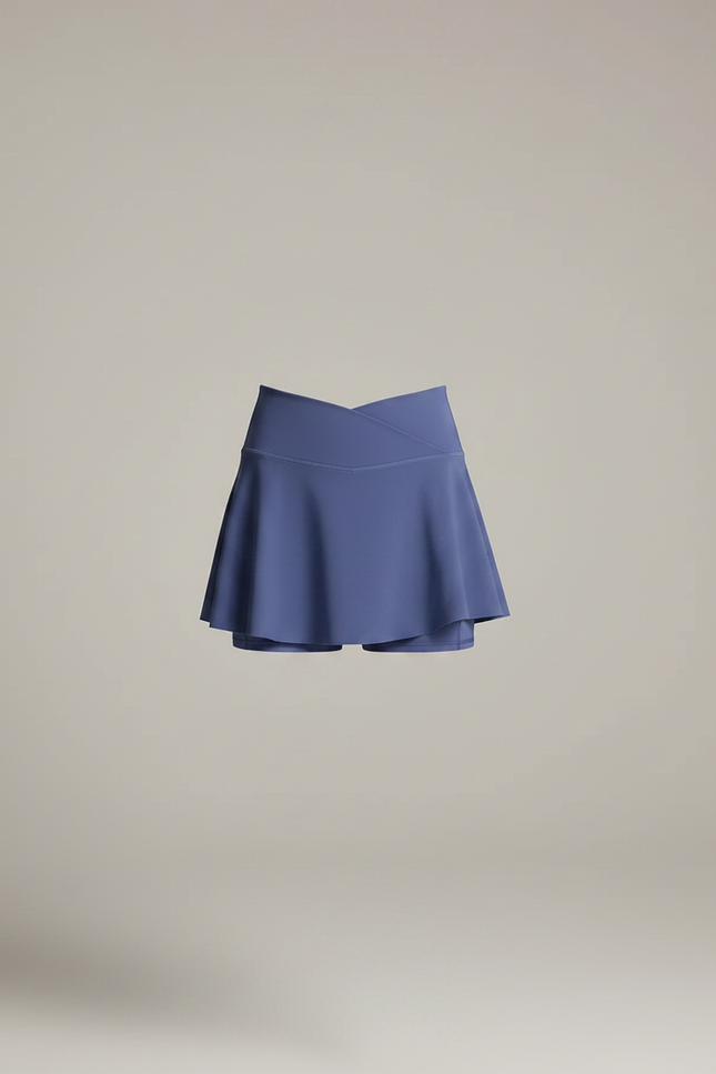 Pantalon Jupe Bleu Crossover Évasé Sportif Femme - Polyester - vue 3