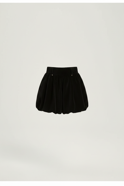 Pantalon Jupe Noir Velours Bouffant Court Fille - vue 3