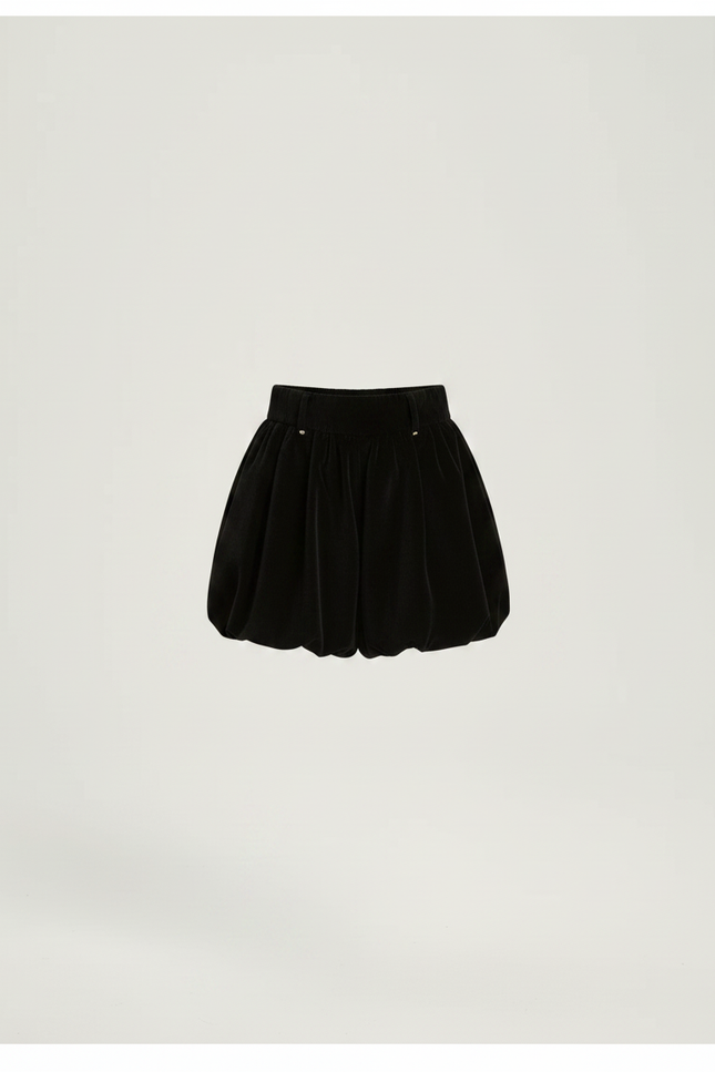 Pantalon Jupe Noir Velours Bouffant Court Fille - vue 3
