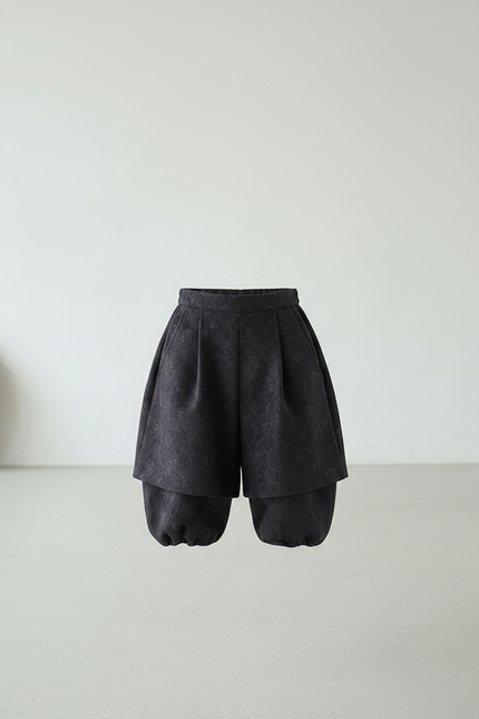 Pantalon Jupe Noir Imprimé Ample Doublé Garçon - Polyester - vue 3