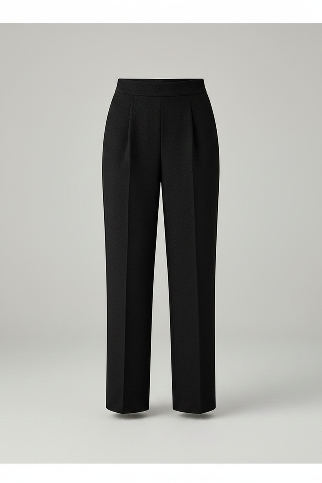 Pantalon Jupe Noir Plissé Fluide Élégant Court - Laine - vue 3