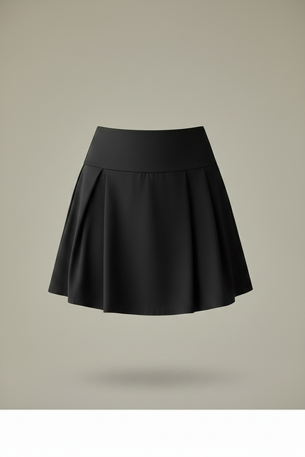 Pantalon Jupe Noir Plissé Court Sportif Intégré - Polyester - vue 3