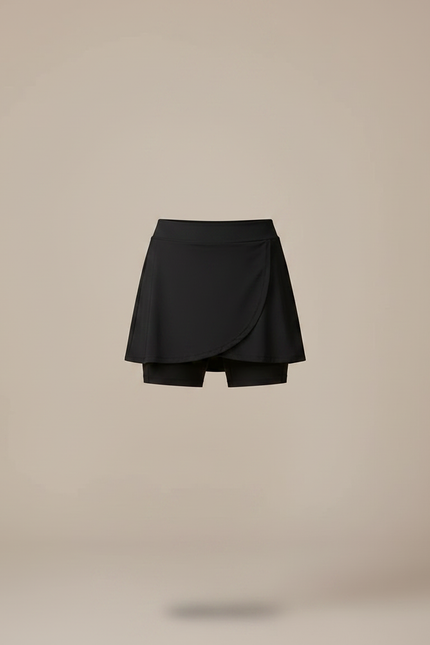 Pantalon Jupe Noir Sportif Fluide Intégré Femme - Polyester - vue 3