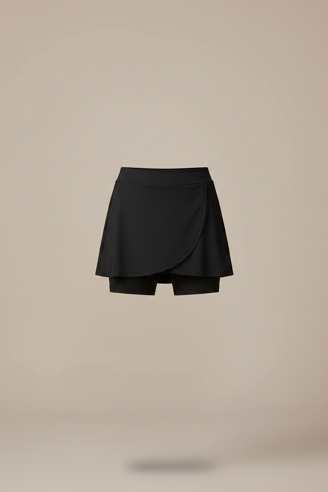 Pantalon Jupe Noir Sportif Fluide Intégré Femme - Polyester - vue 3
