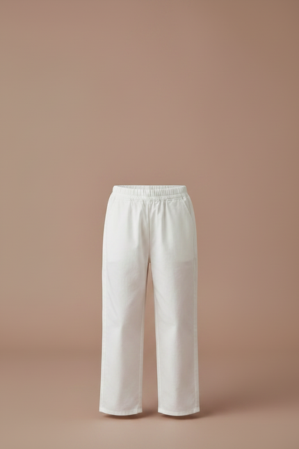 Pantalon Jupe Blanc Volants Plissé Enfant Mignon - Toile - vue 3