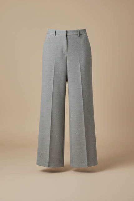 Pantalon Jupe Gris Laine Ample Élégant Bureau - vue 3