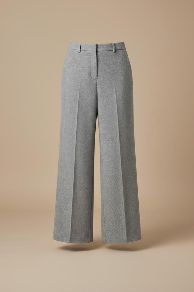 Pantalon Jupe Gris Laine Ample Élégant Bureau - vue 3