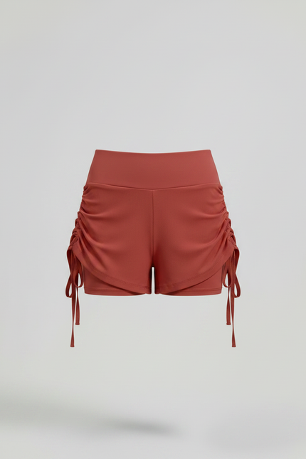 Pantalon Jupe Rouge Froncé Cordon Doublé Sportif - Polyester - vue 3