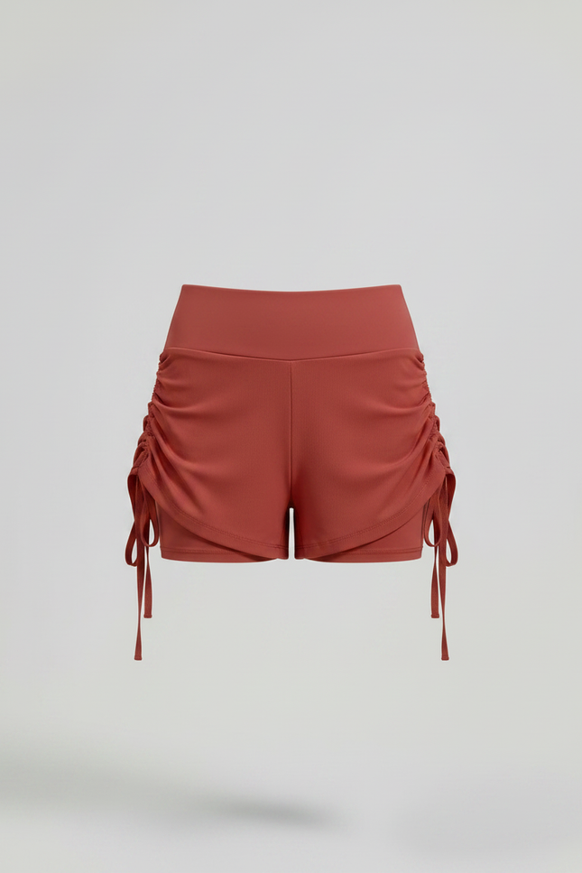 Pantalon Jupe Rouge Froncé Cordon Doublé Sportif - Polyester - vue 3