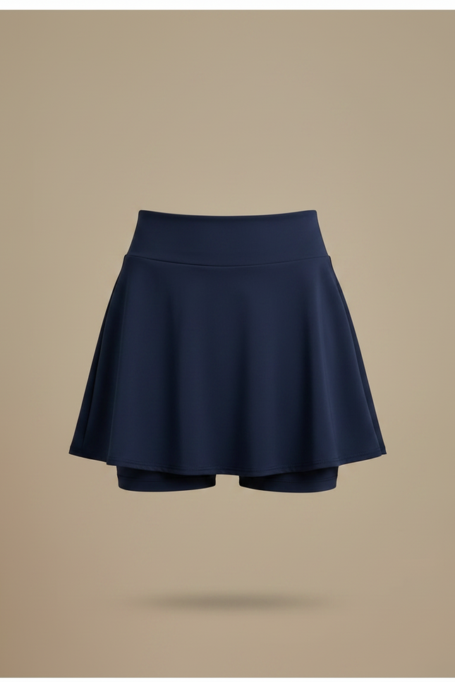 Pantalon Jupe Marine Fluide Plissé Décontracté - Polyester - vue 3