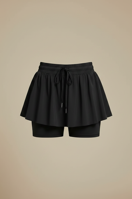 Pantalon Jupe Noir Fluide Sportif Intégré Léger - Polyester - vue 3