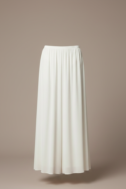 Pantalon Jupe Blanc Fluide Long Élégant Femme - Viscose - vue 3