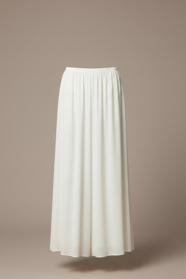 Pantalon Jupe Blanc Fluide Long Élégant Femme - Viscose - vue 3