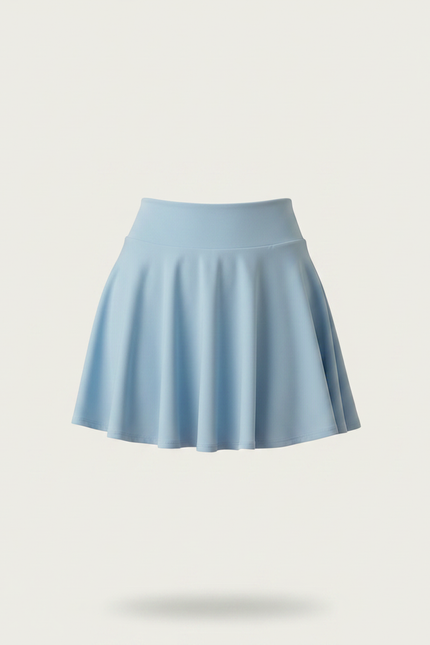 Pantalon Jupe Bleu Ciel Plissé Évasé Mini Décontracté - Polyester - vue 3