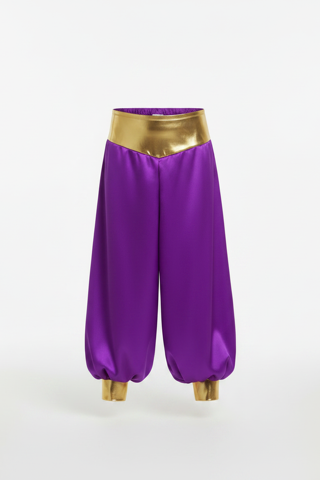 Pantalon Jupe Violet Doré Satiné Ample Enfant - vue 3